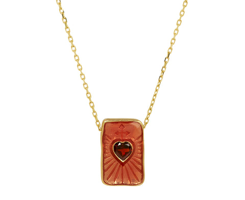 Pascale Monvoisin Deva Garnet Heart Pendant Necklace
