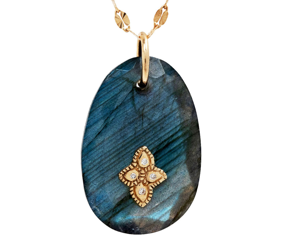 Pascale Monvoisin Labradorite and Diamond Gaia N°1 Necklace - Closeup