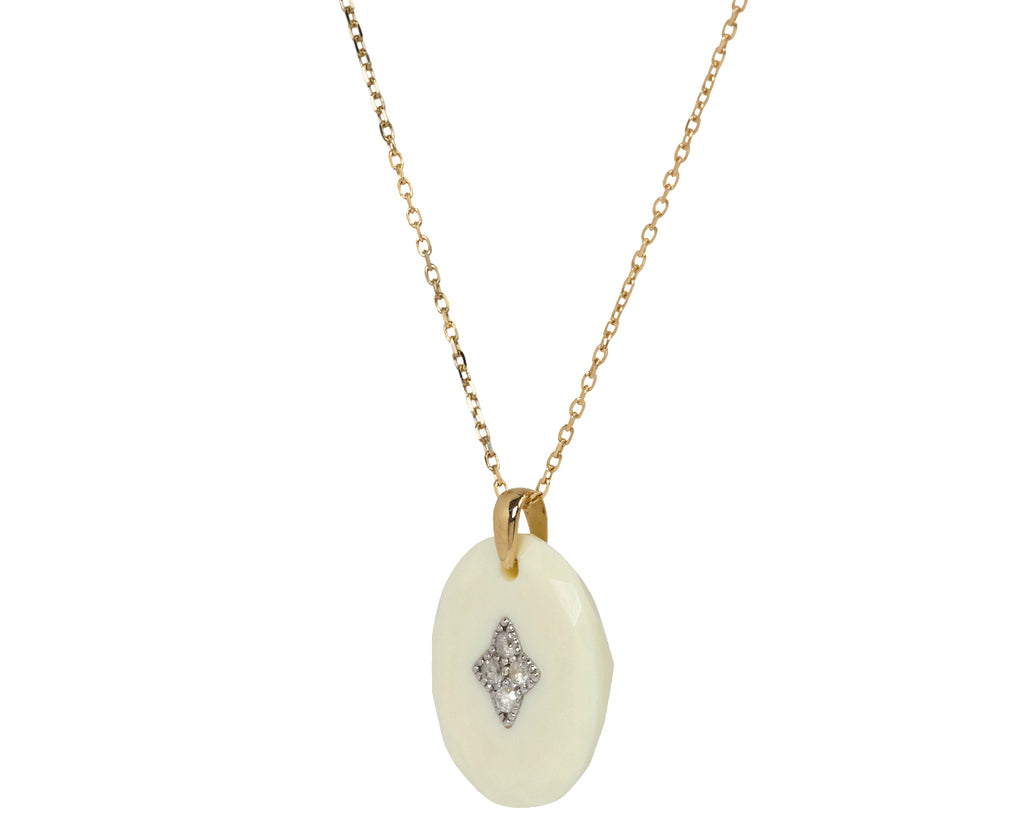 Pascale Monvoisin Resin and Diamond Gina Pendant Necklace - Angled View