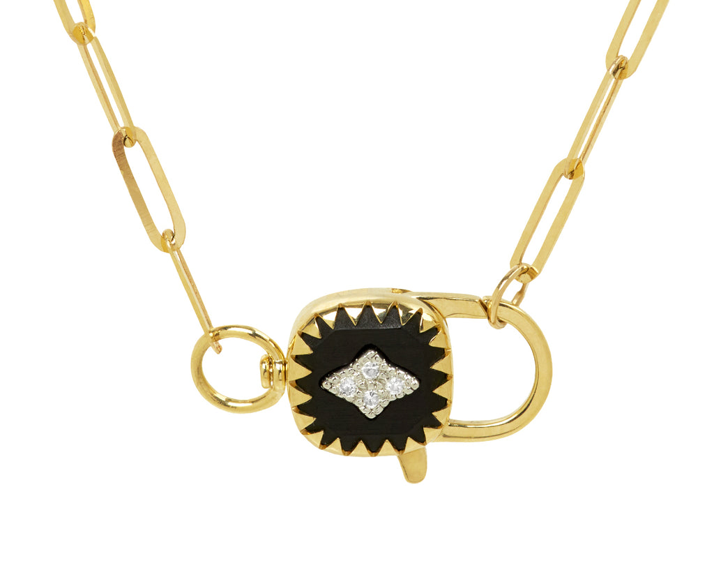 Pascale Monvoisin Black Resin and Diamond Ginger Pendant Necklace - Closeup