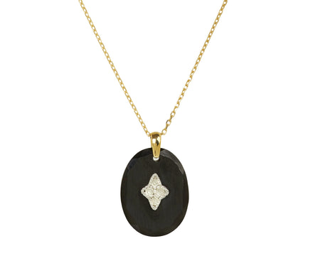 Pascale Monvoisin Black Resin and Diamond Gina Pendant Necklace