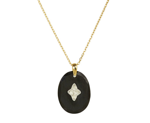 Pascale Monvoisin Black Resin and Diamond Gina Pendant Necklace