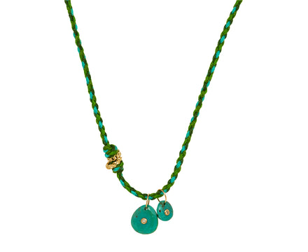 Pascale Monvoisin Turquoise and Diamond Holi Pendant Necklace