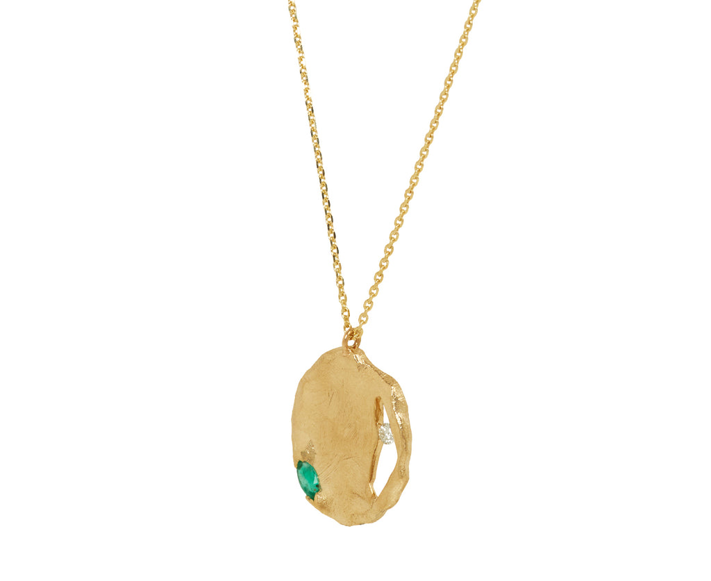 Pascale Monvoisin Noor Emerald Pendant Necklace - side