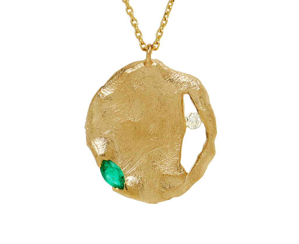 Pascale Monvoisin Noor Emerald Pendant Necklace - Closeup