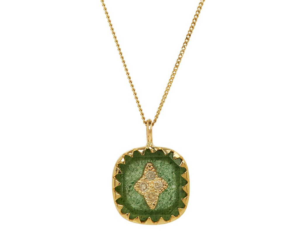 Pascale Monvoisin Aventurine Quartz and Diamond Pierrot Necklace