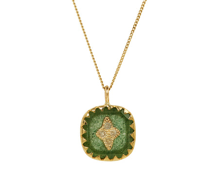 Pascale Monvoisin Aventurine Quartz and Diamond Pierrot Necklace