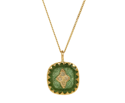Pascale Monvoisin Aventurine Quartz and Diamond Pierrot Necklace