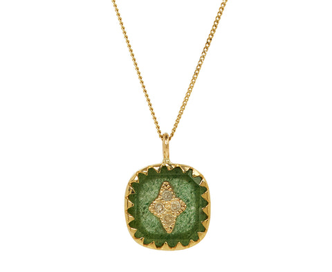Pascale Monvoisin Aventurine Quartz and Diamond Pierrot Necklace