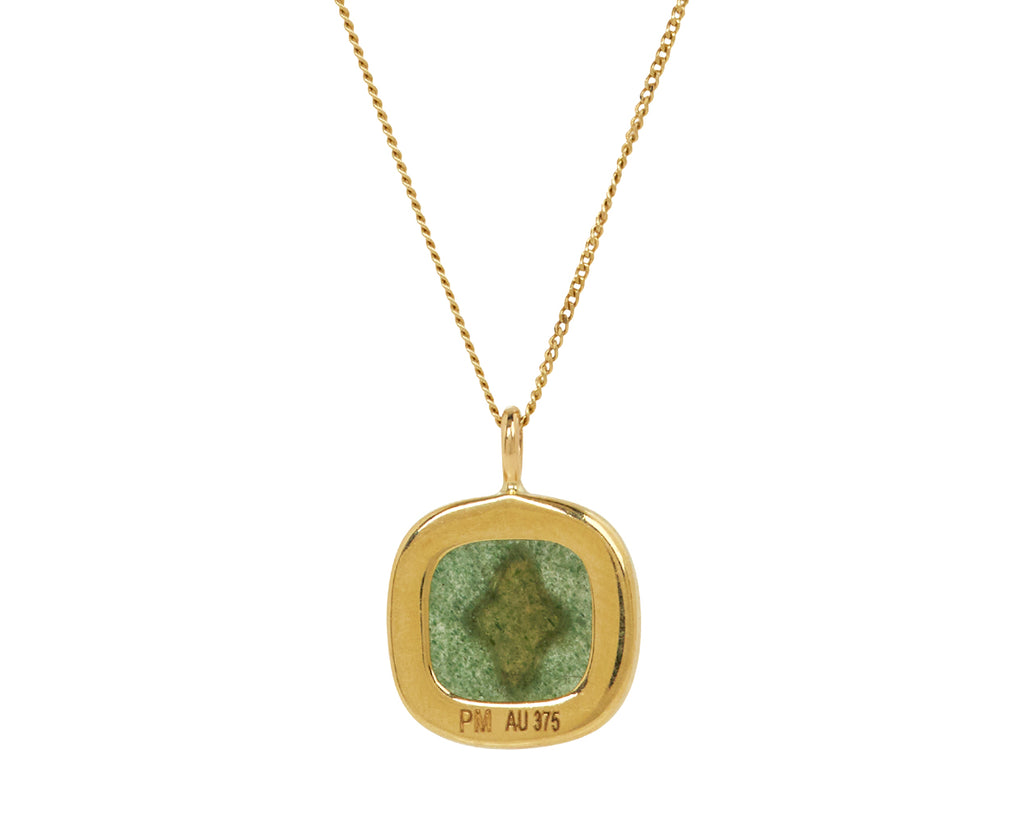 Pascale Monvoisin Aventurine Quartz and Diamond Pierrot Necklace - back