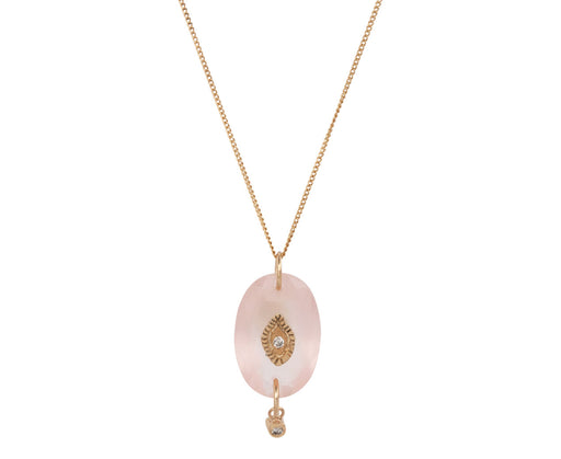 Pascale Monvoisin Pink Quartz and Diamond Squad Necklace