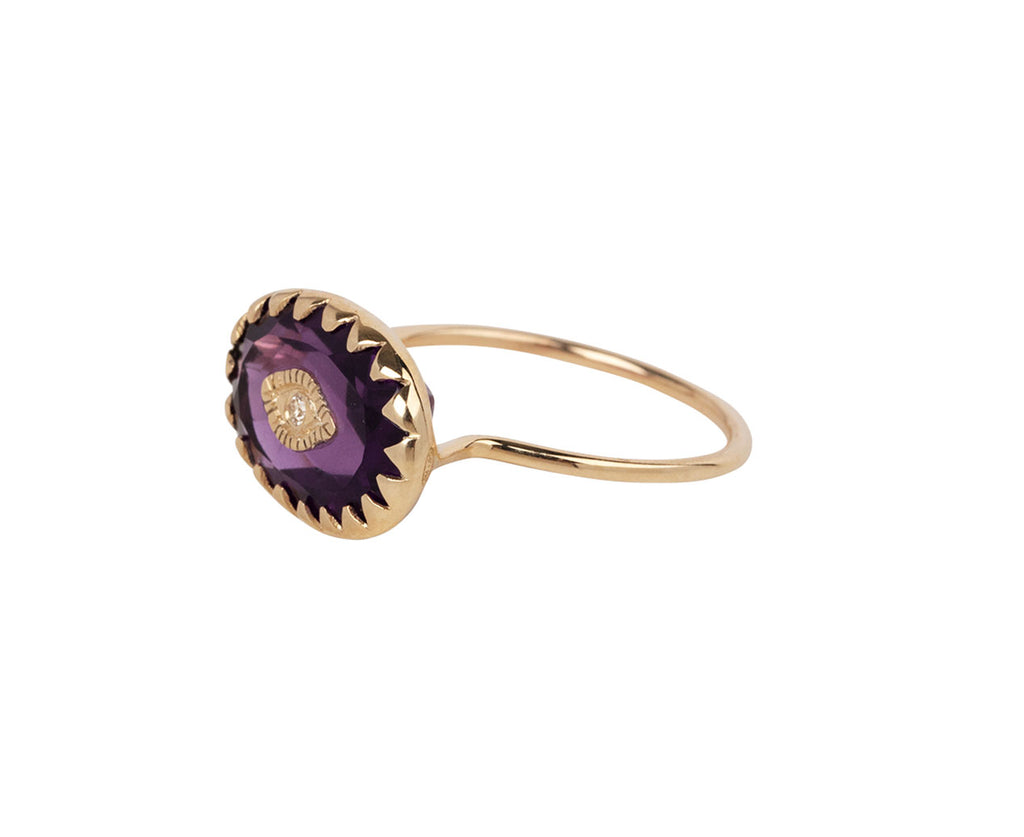 Pascale Monvoisin Amethyst Squad Ring - Side View