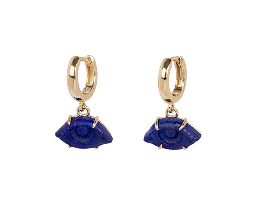 Lapis Eye of Beholder Huggie Hoop Earrings