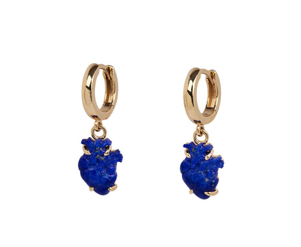 Lapis From the Heart Huggie Hoop Earrings