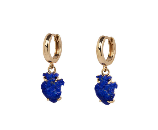 Lapis From the Heart Huggie Hoop Earrings
