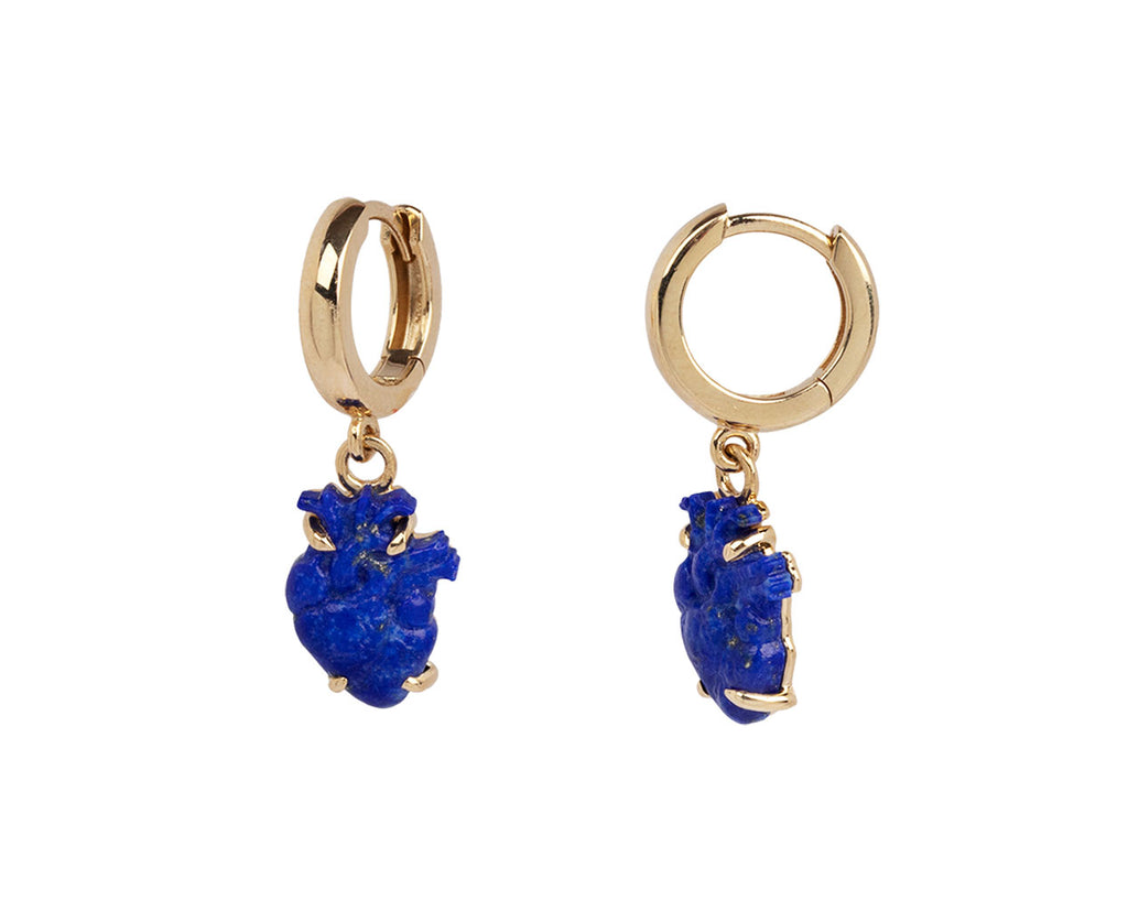 Lapis From the Heart Huggie Hoop Earrings