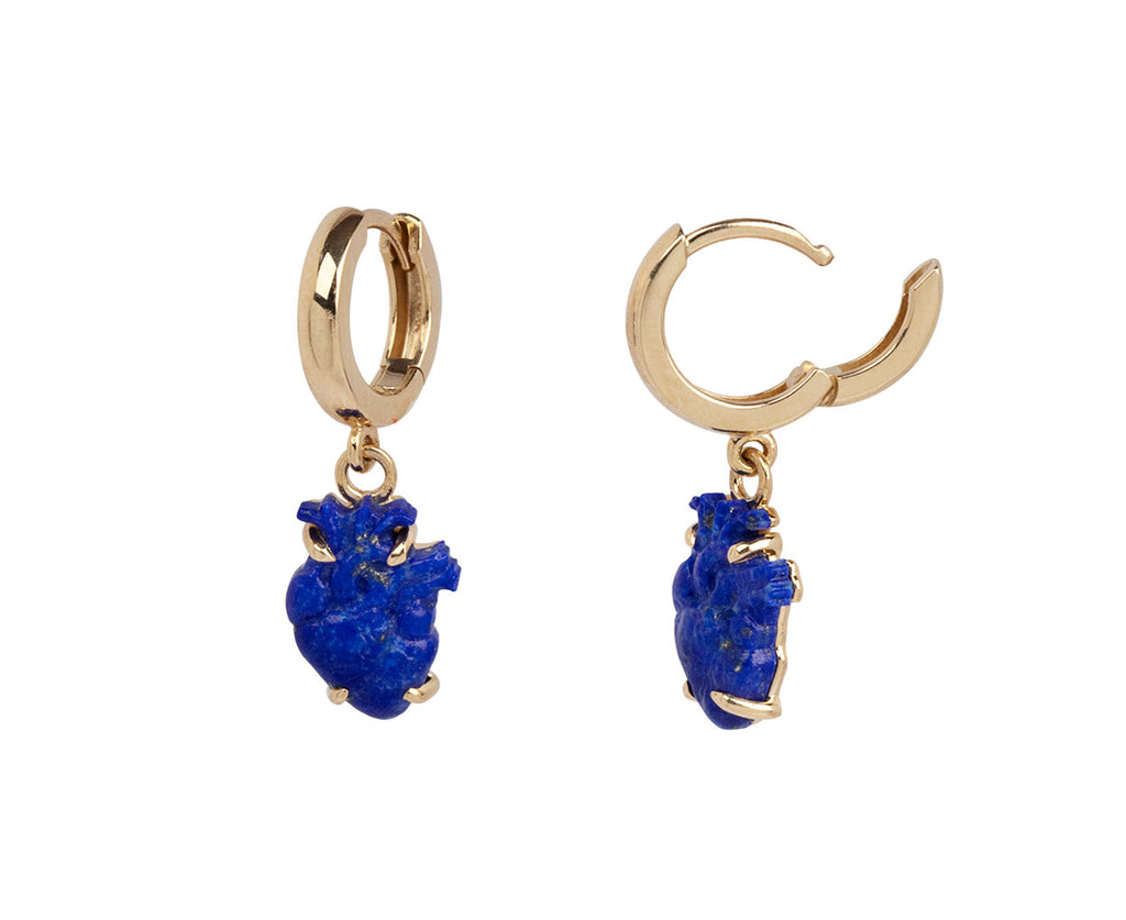 Lapis From the Heart Huggie Hoop Earrings