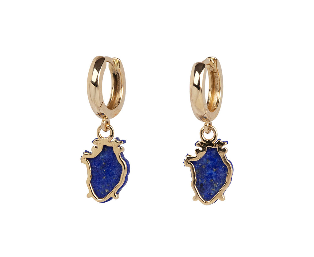 Lapis From the Heart Huggie Hoop Earrings