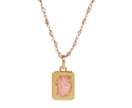 Pink Opal and Rose Quartz From the Heart Necklace