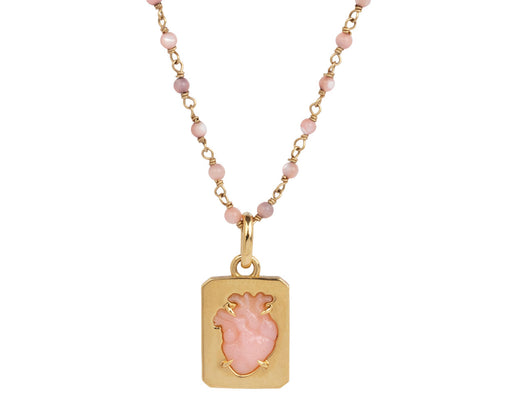 Pink Opal and Rose Quartz From the Heart Necklace