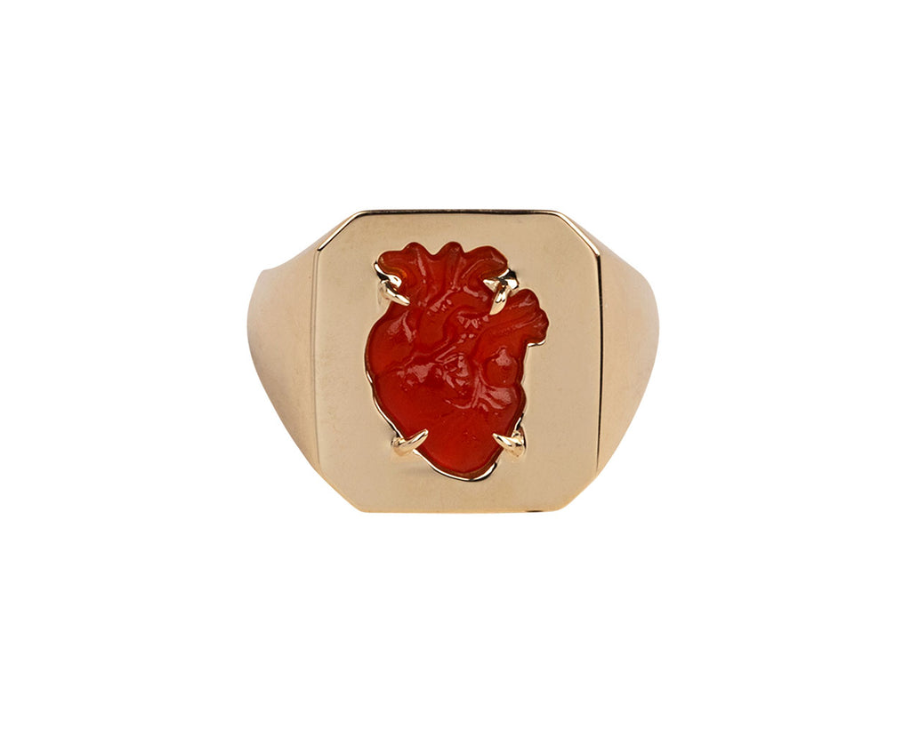 Carnelian From the Heart Signet Ring