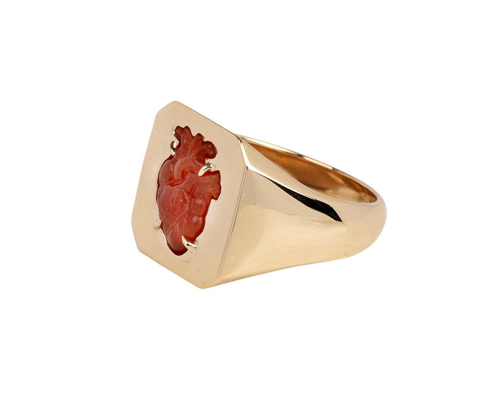 Carnelian From the Heart Signet Ring