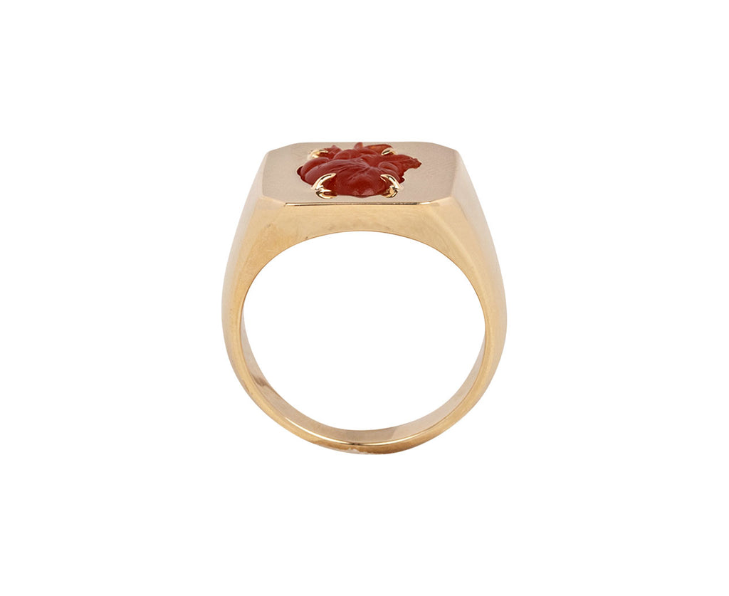 Carnelian From the Heart Signet Ring