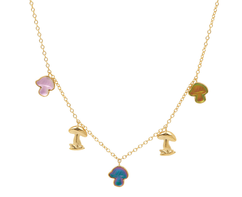 Grainne Morton Five Mini Mushroom Charm Necklace