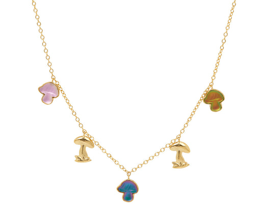 Grainne Morton Five Mini Mushroom Charm Necklace