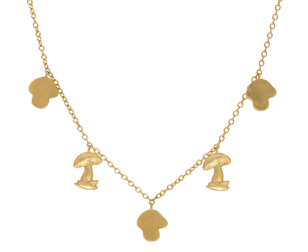 Grainne Morton Five Mini Mushroom Charm Necklace - Back View