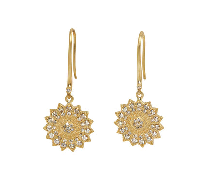 Mini Champagne Diamond Power of Light Lotus Earrings