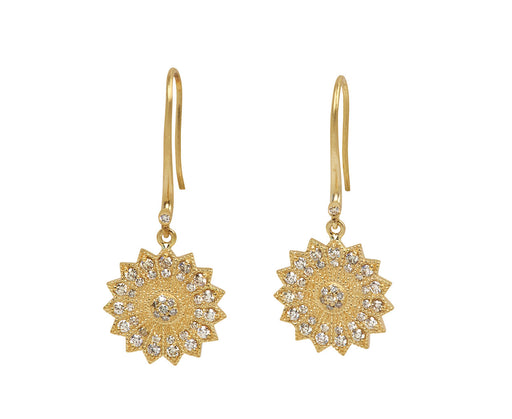 Mini Champagne Diamond Power of Light Lotus Earrings