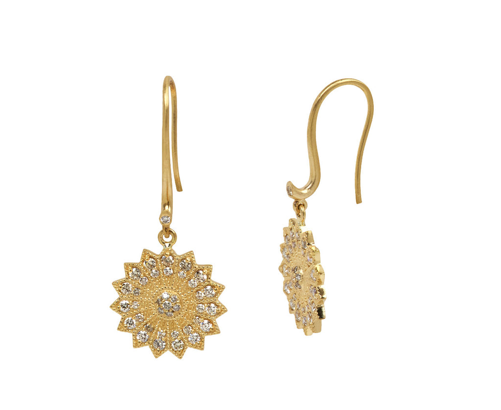 Mini Champagne Diamond Power of Light Lotus Earrings
