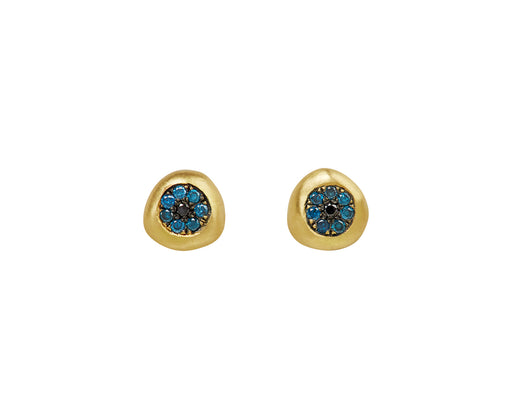 Small Black and Blue Healing Eye Stud Earrings