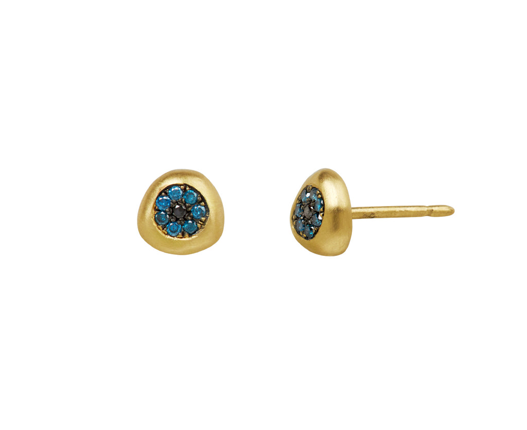 Small Black and Blue Healing Eye Stud Earrings