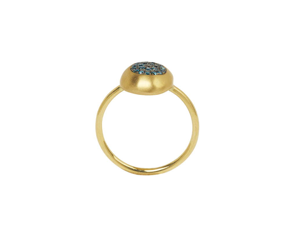 Big Blue and Black Diamond Healing Eye Ring
