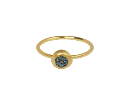 Blue and Black Diamond Healing Eye Ring