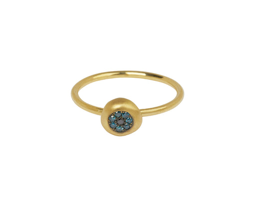 Blue and Black Diamond Healing Eye Ring