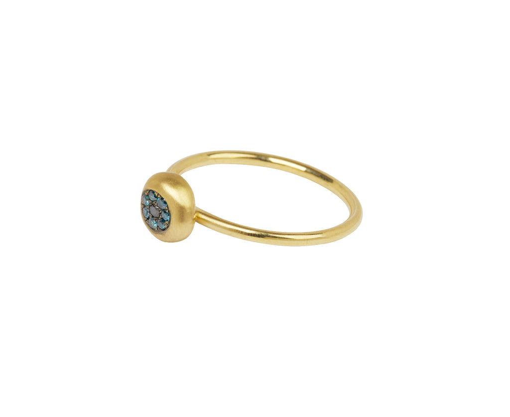 Blue and Black Diamond Healing Eye Ring