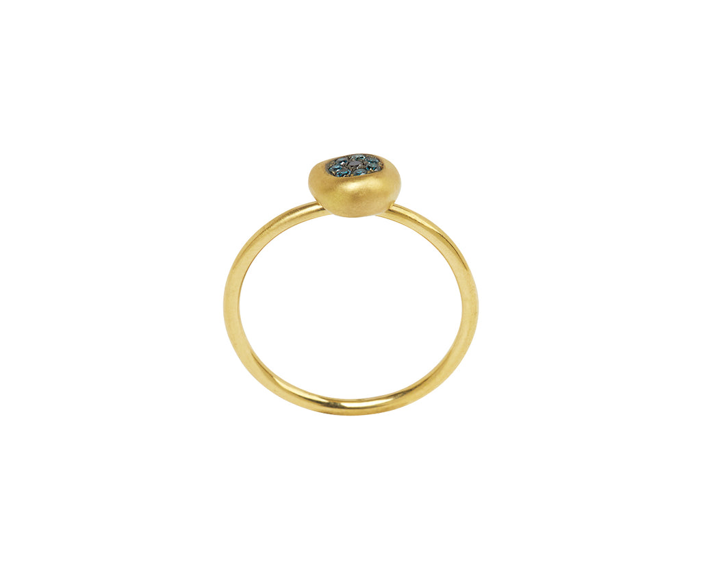 Blue and Black Diamond Healing Eye Ring