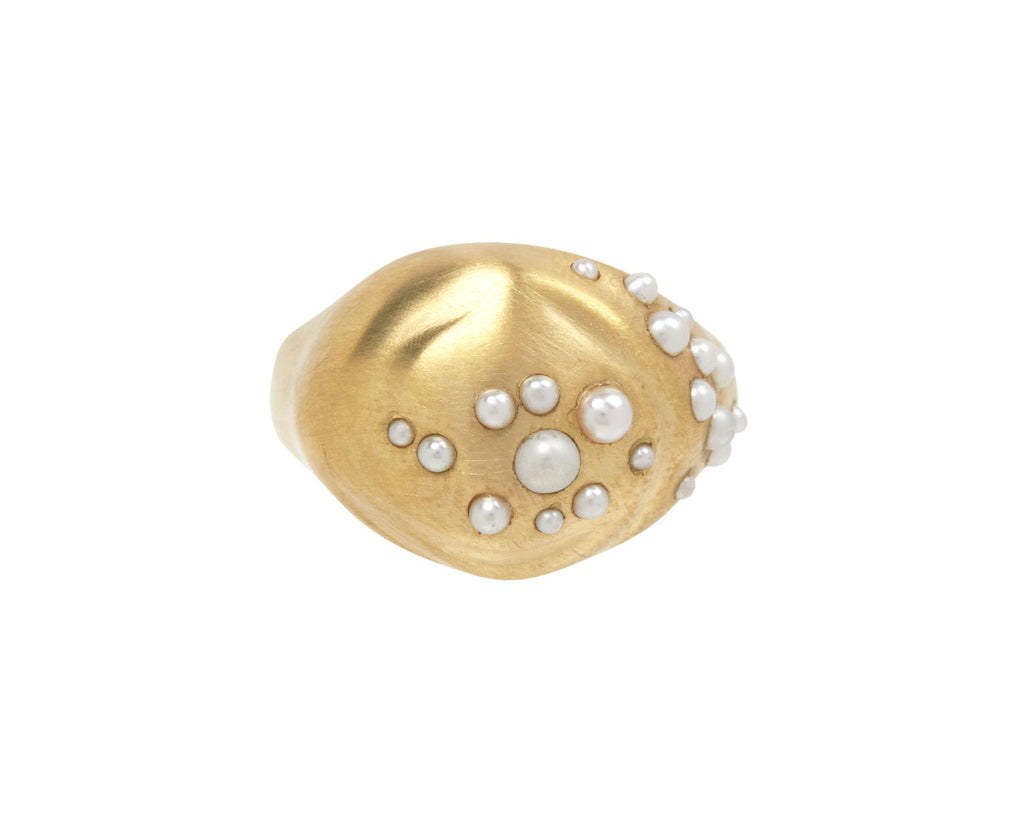Drop Pearl Round Ring