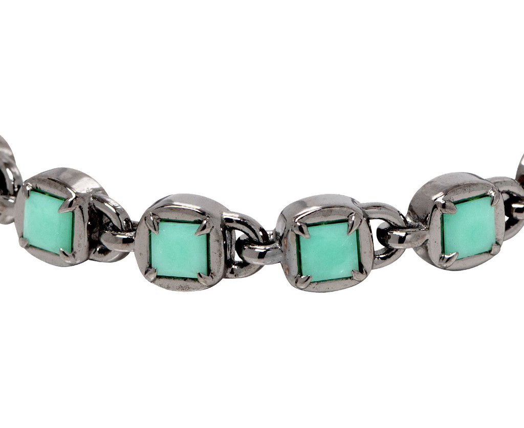 Nak Armstrong Nakard Chrysoprase 3D Tile Chain Bracelet - Closeup
