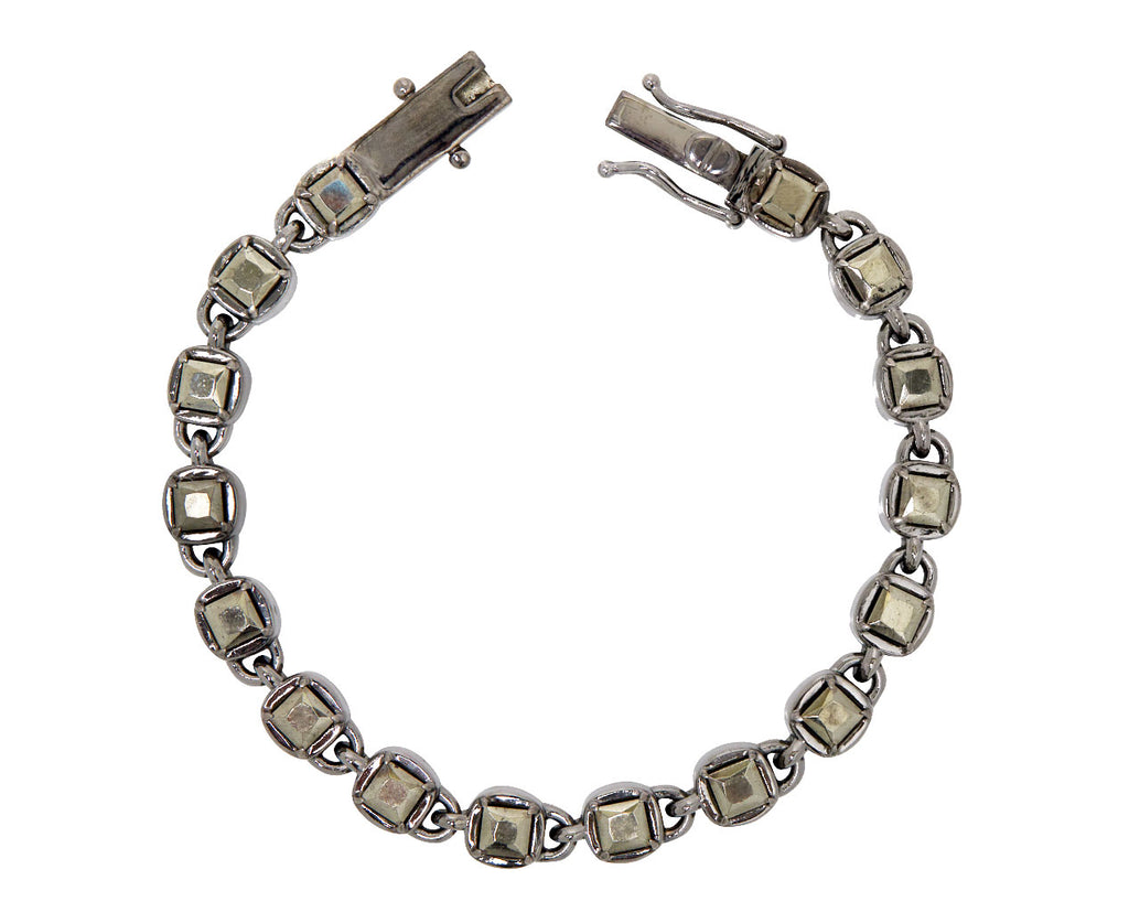 Nak Armstrong Nakard Pyrite 3D Tile Chain Bracelet - Closure