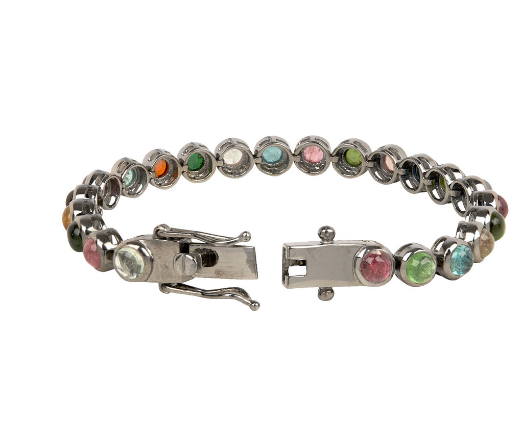 Nak Armstrong Nakard Multi-Colored Tourmaline Dot Tennis Bracelet - Closeup