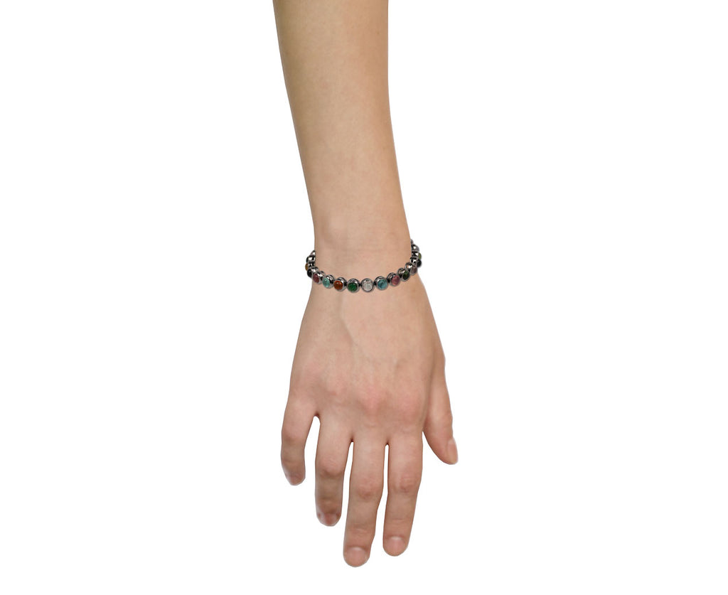 Nak Armstrong Nakard Multi-Colored Tourmaline Dot Tennis Bracelet - Profile