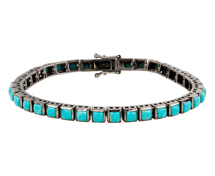 Nak Armstrong Nakard Men's Turquoise Tile Bracelet