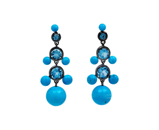 Nak Armstrong Nakard Howlite and Swiss Blue Topaz Mini Dew Drop Earrings