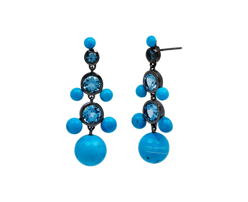 Nak Armstrong Nakard Howlite and Swiss Blue Topaz Mini Dew Drop Earrings - Side View
