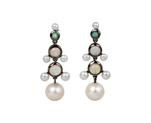 Nak Armstrong Nakard Pearl and Ethiopian Opal Mini Dew Drop Earrings