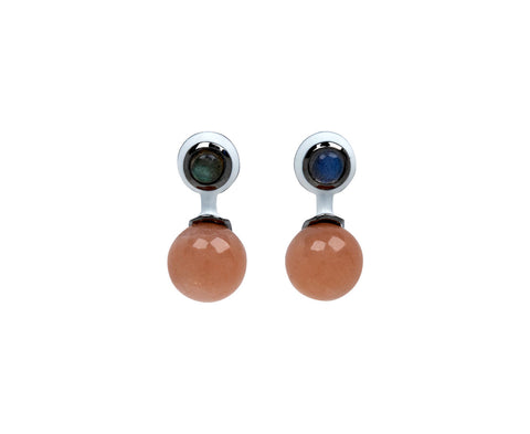 Nak Armstrong Nakard Peach Moonstone Sconce Earrings